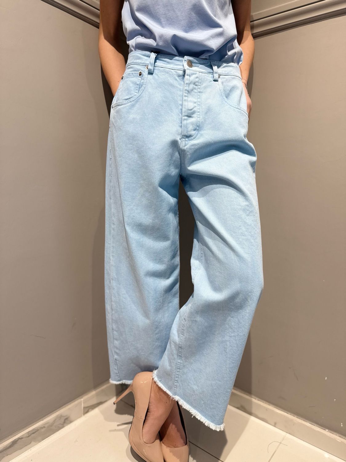 TENSIONE IN -  pantalone S36P285 cielo