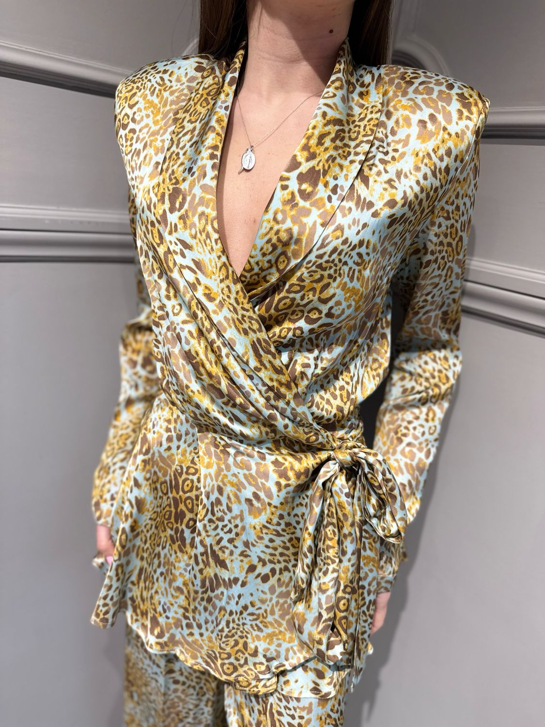 SILENCE LIMITED - tailleur giacca+pantalone in tessuto fluido Jaguard_kimono GI5326JAG+jaguard_pants SLPA024 SKy