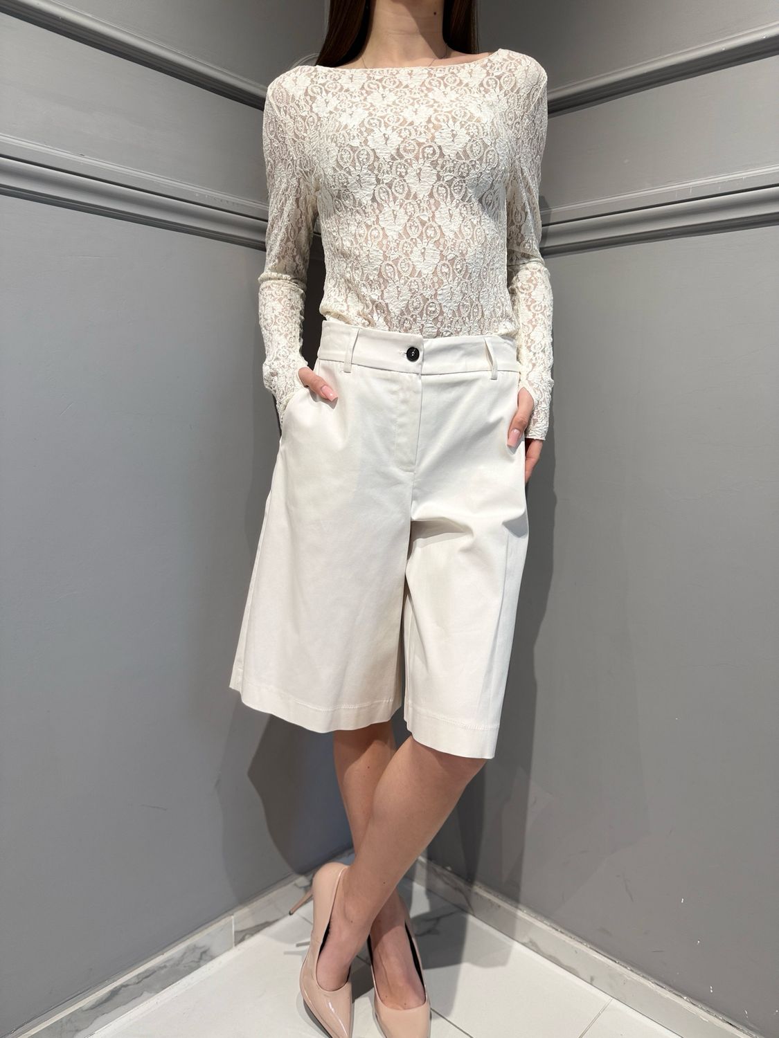 MOTEL - gilet in cotone 26D4580 panna