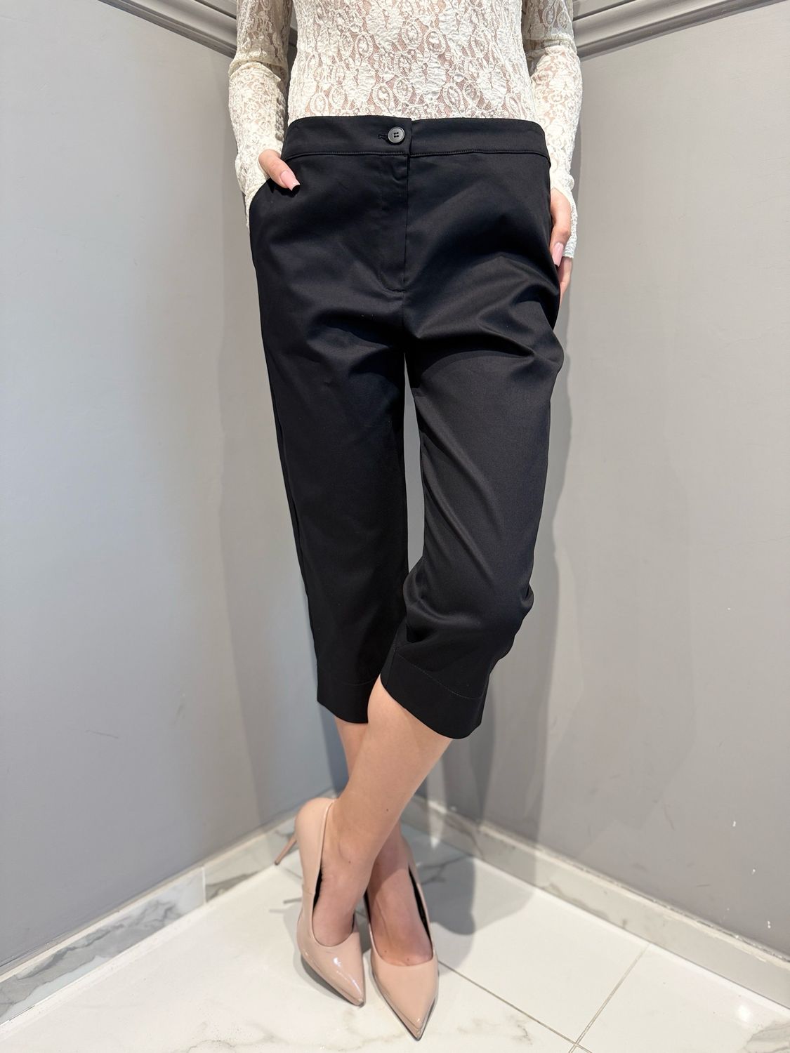 MOTEL - pinocchietto in cotone elasticizzato 39049G nero