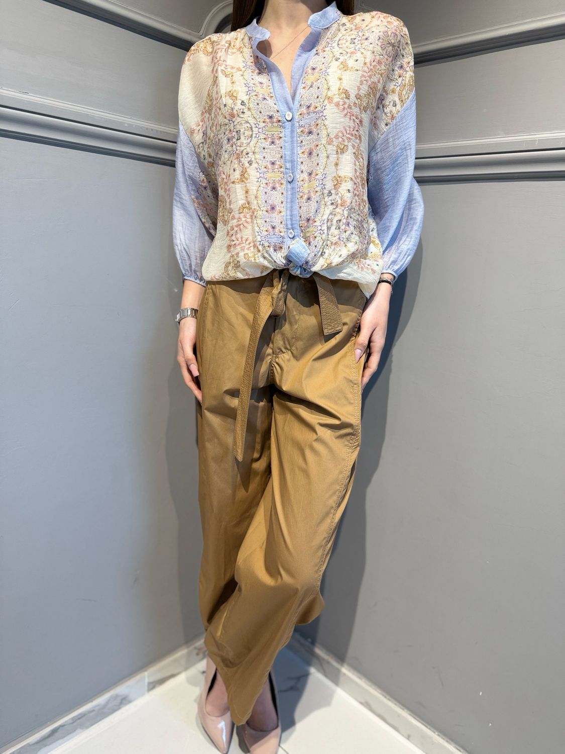 TENSIONE IN - camicia S26CC40 fantasia celeste