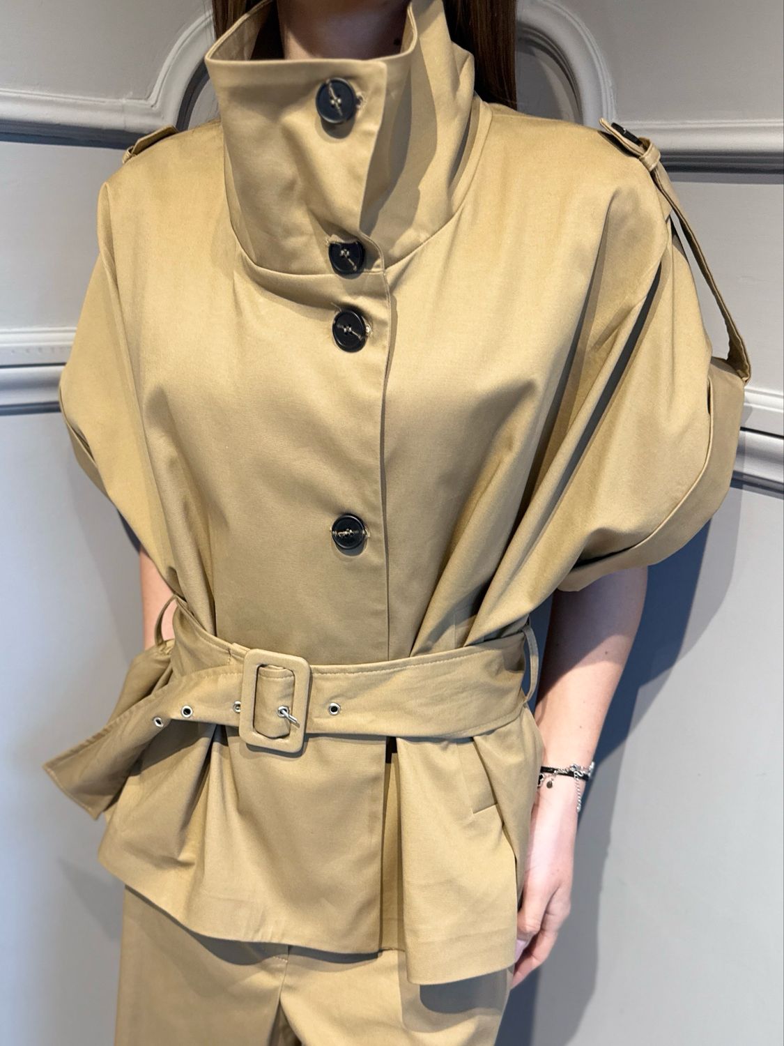 MOTEL - gilet in cotone elasticizzato 26D4580 cammello