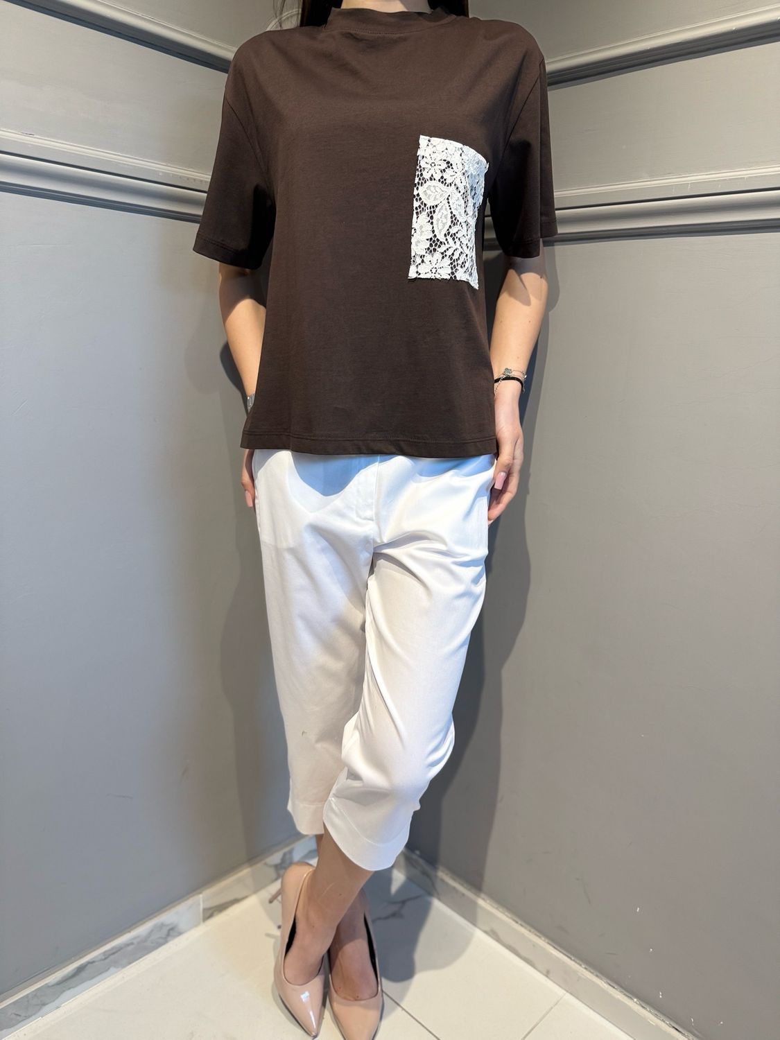 MOTEL - pinocchietto elasticizzato 39049G bianco