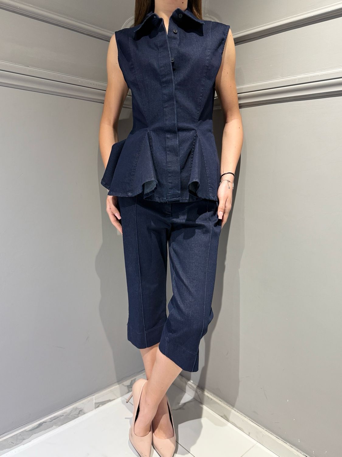 TENSIONE IN - pinocchietto jeans elasticizzato 39075 variante unica