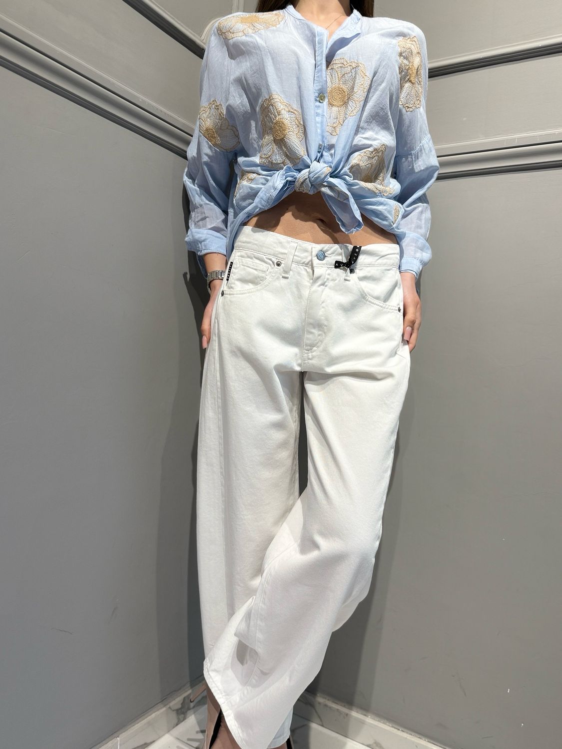 HAVE ONE - pantalone Baloon LUCY PLS-Q276 bianco