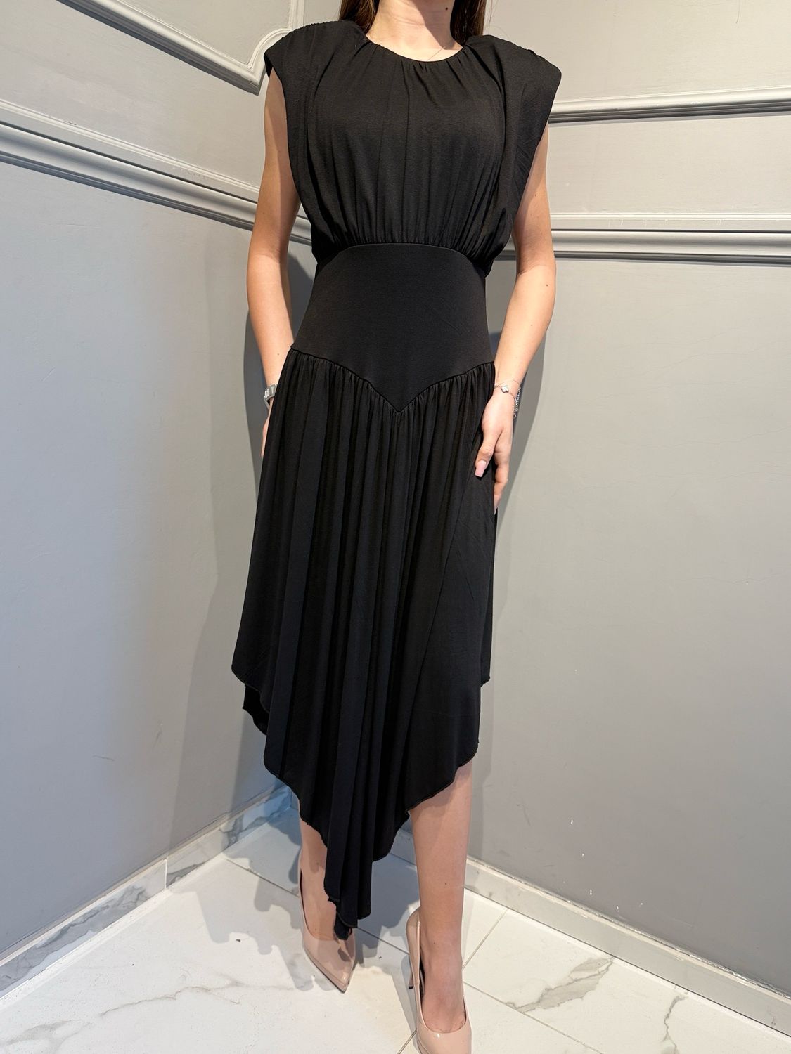 TENSIONE IN - abito in Jersey elasticizzato 39199 nero