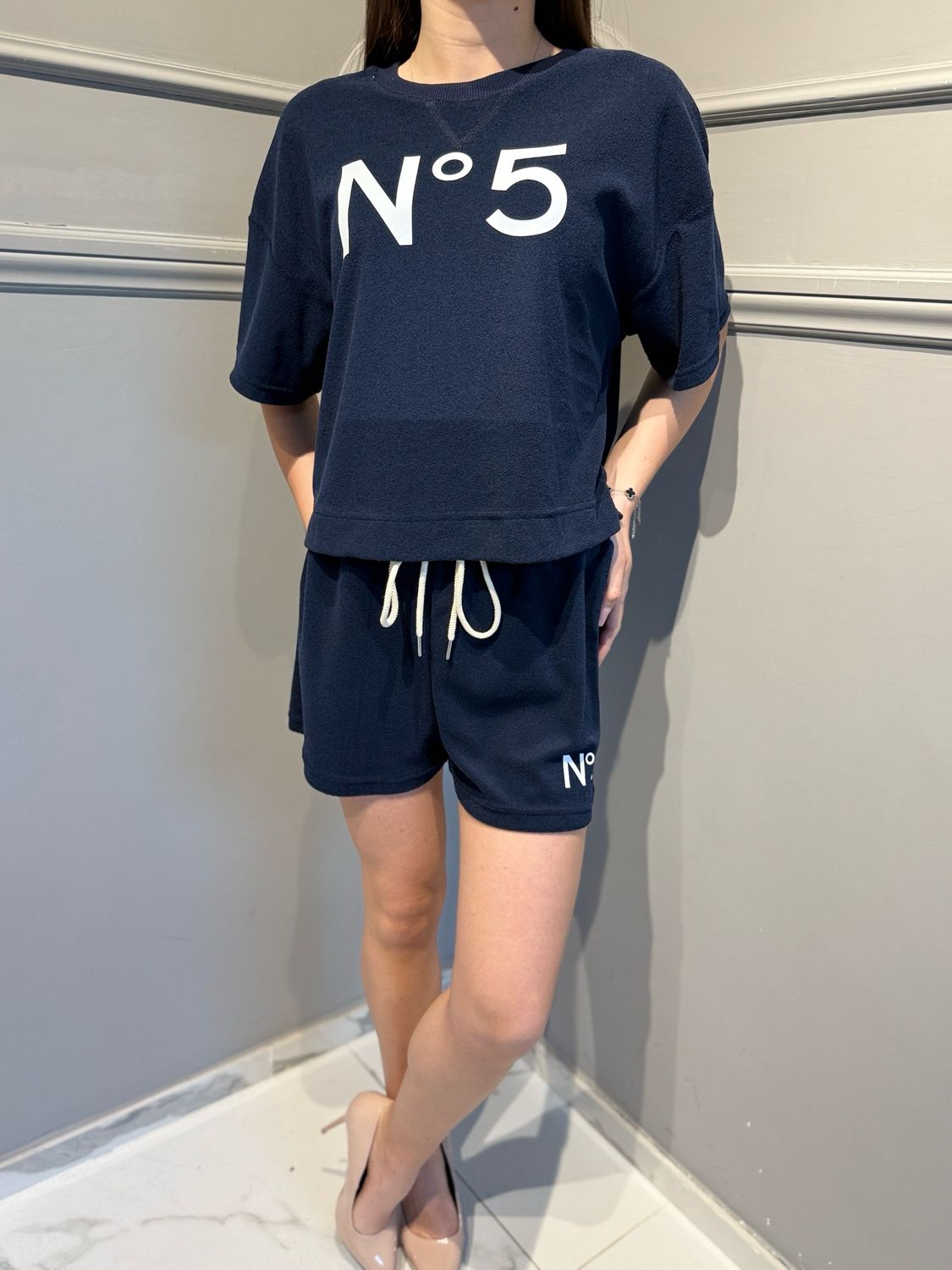 TENSIONE IN - maglia in spugna numero 5 26M4904 blu/bianco