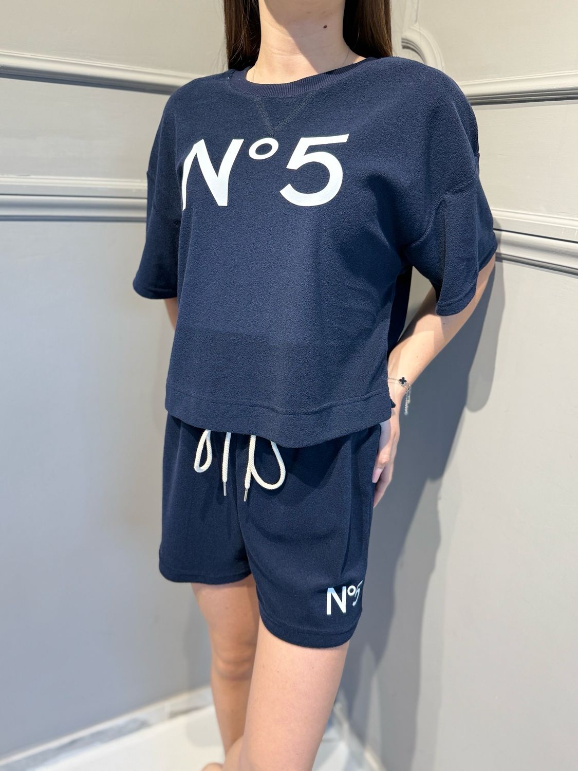 TENSIONE IN - pantaloncino in spugna numero 5 26S4905 blu/bianco