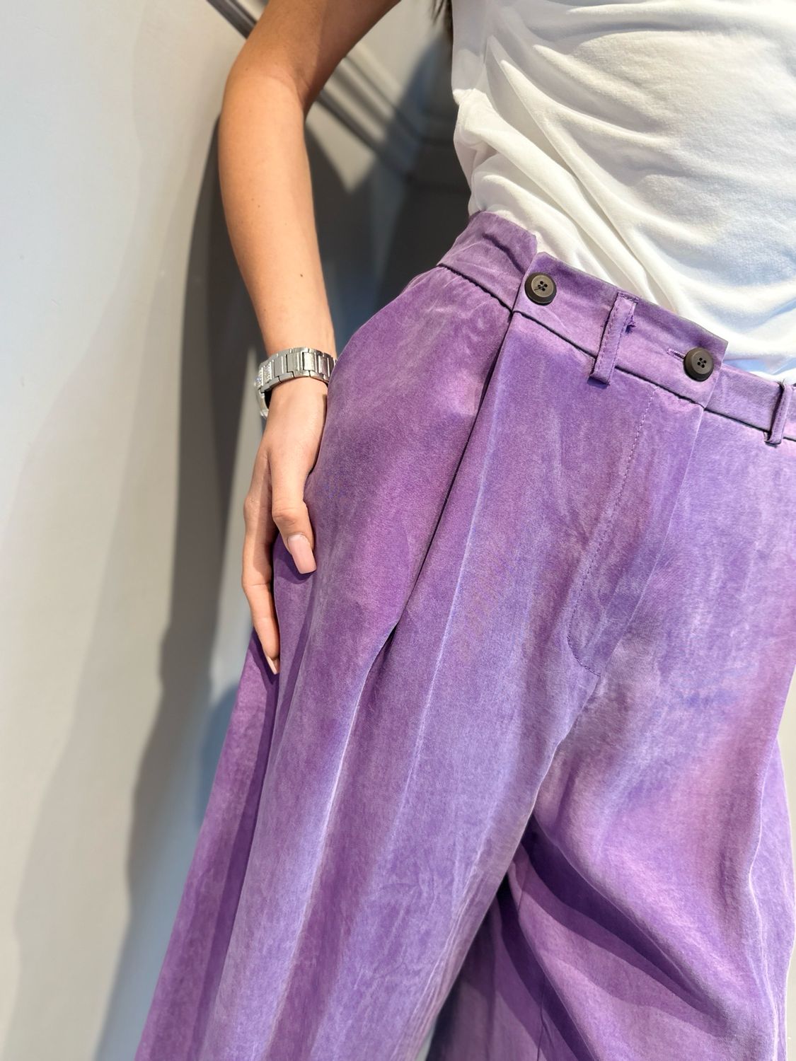 MOTEL - pantalone a palazzo PE26186 lavanda