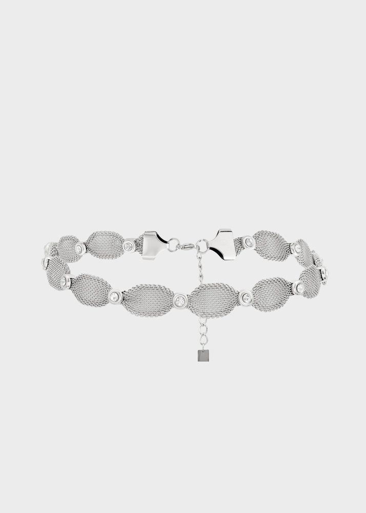 NALì - CHOKER HELENA IN MESH CON PIETRE SFCL0027 - Argento