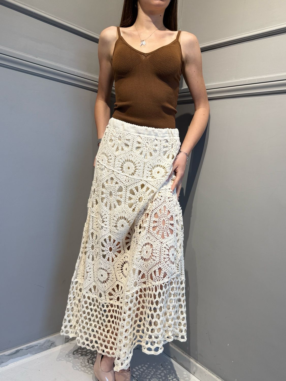 VICOLO - top in maglina elasticizzato 2AB006 Moro