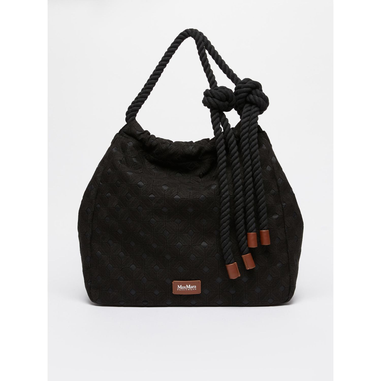 MM MAX MARA - Borsa in cotone traforata BCHARTE nero