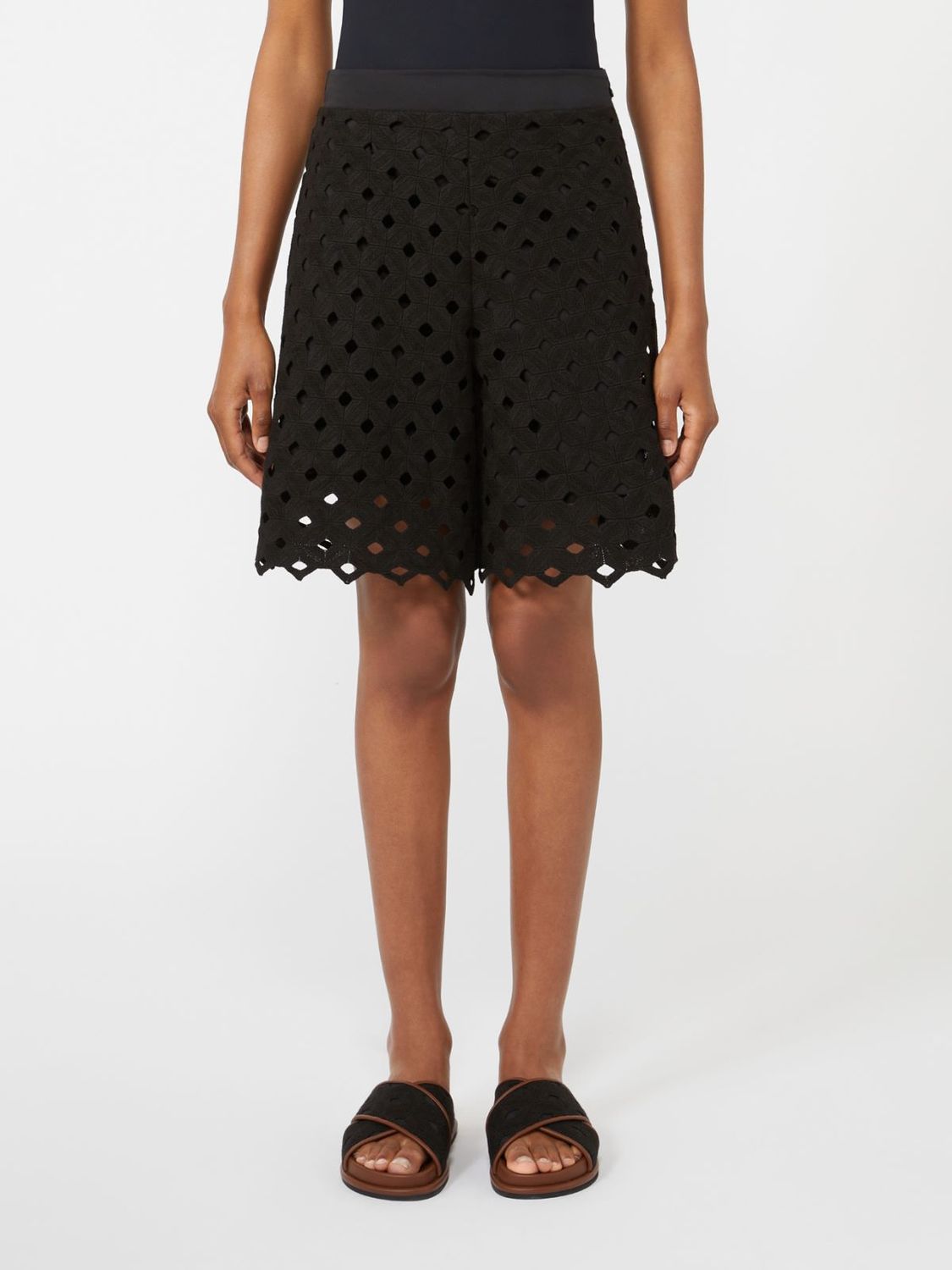 BEACHWEAR Bermuda in jersey macramé - Nero