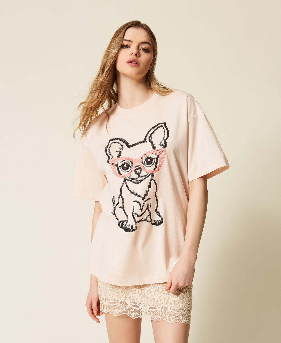 Myfo x Actitude T-shirt over MYFO con stampa e ricamo