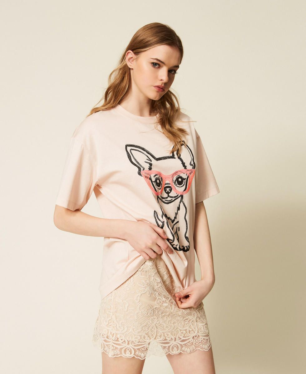 Myfo x Actitude T-shirt over MYFO con stampa e ricamo