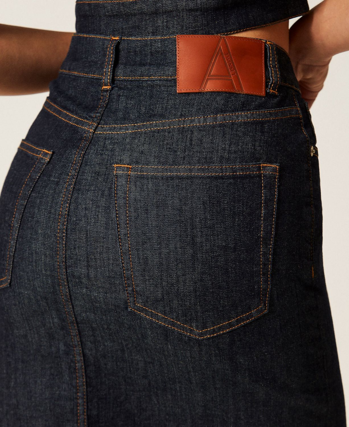TWINSET ACTITUDE - Gonna longuette in jeans