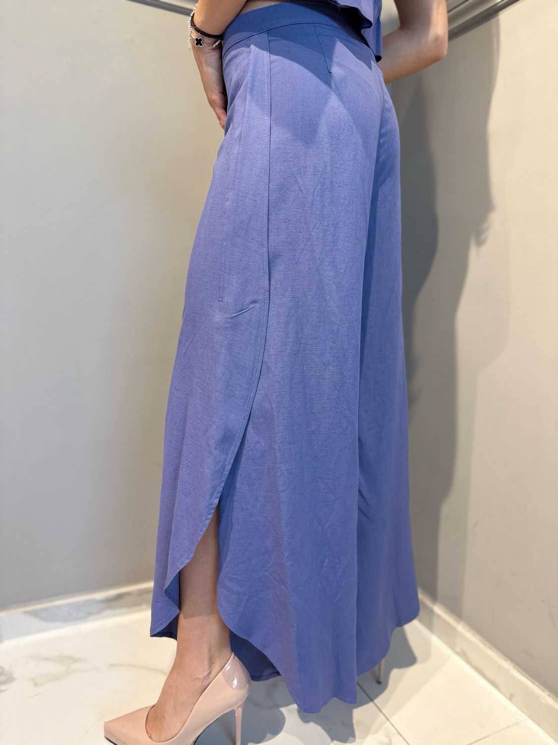 VICOLO - pantalone aperto ai lati TAB1594 indaco