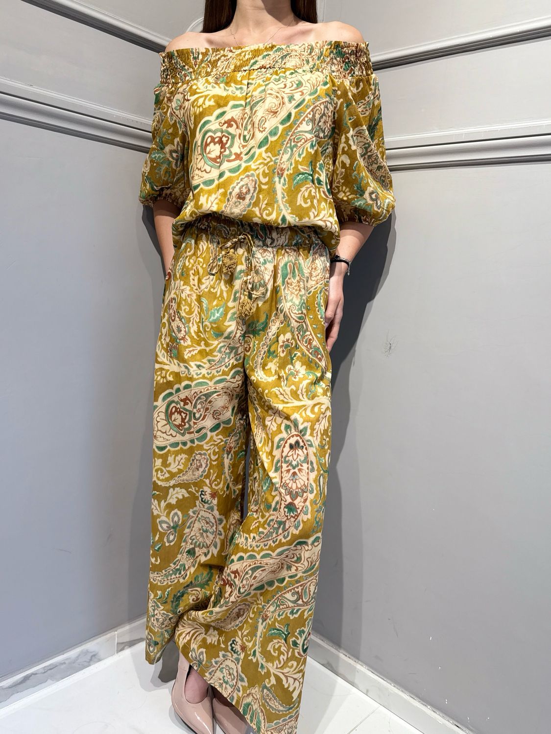 MOTEL - pantalone a palazzo con elastico in vita S26PE99