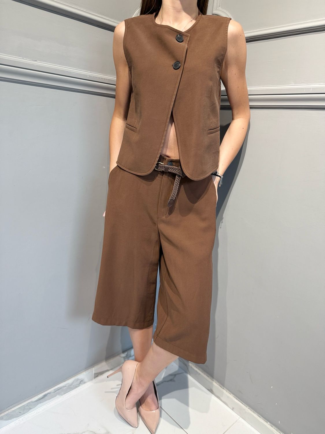 HAVE ONE - gilet 3 bottoni LMN-Q034 Moro