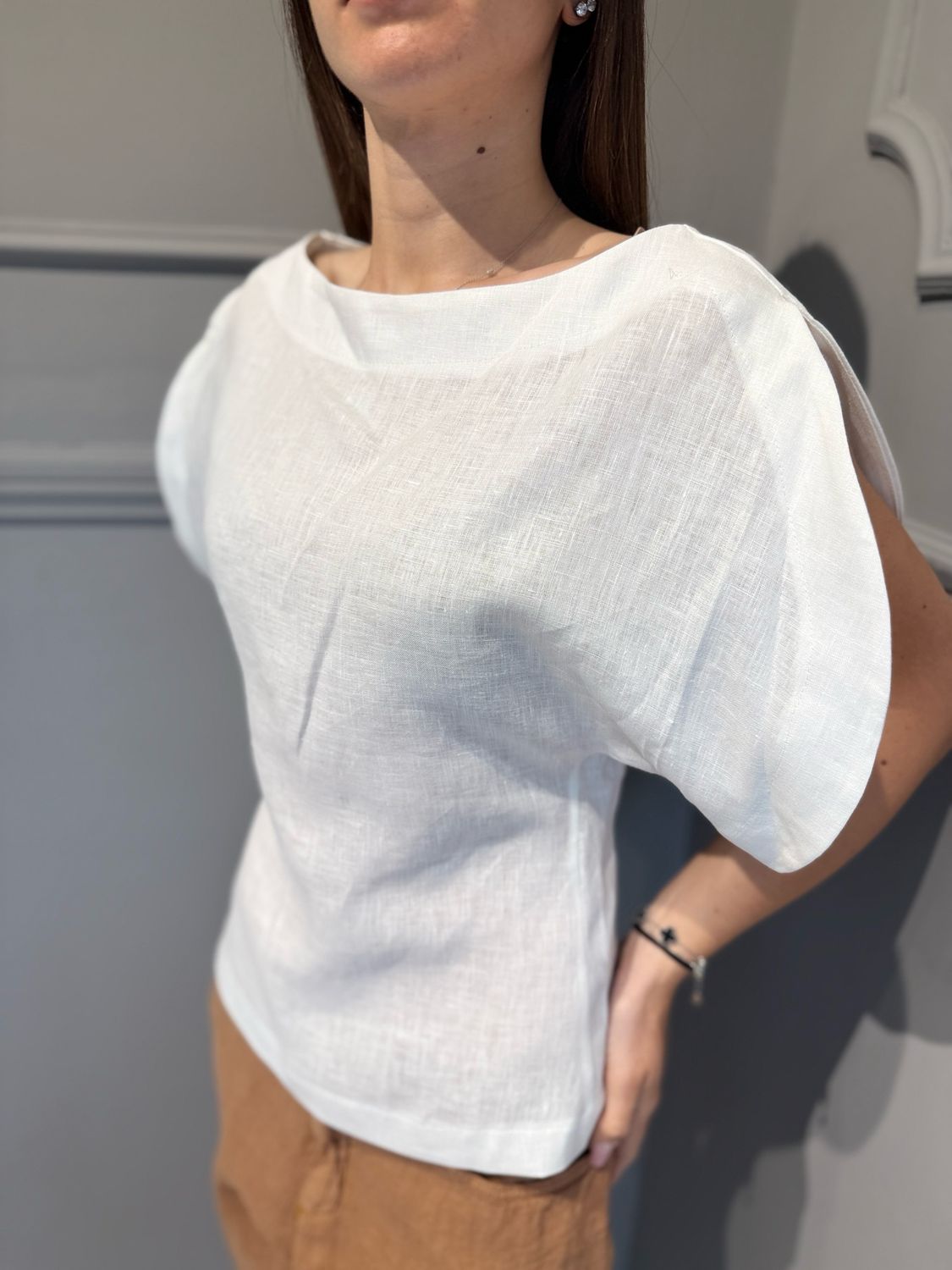 VICOLO - blusa in lino TAB2351 naturale
