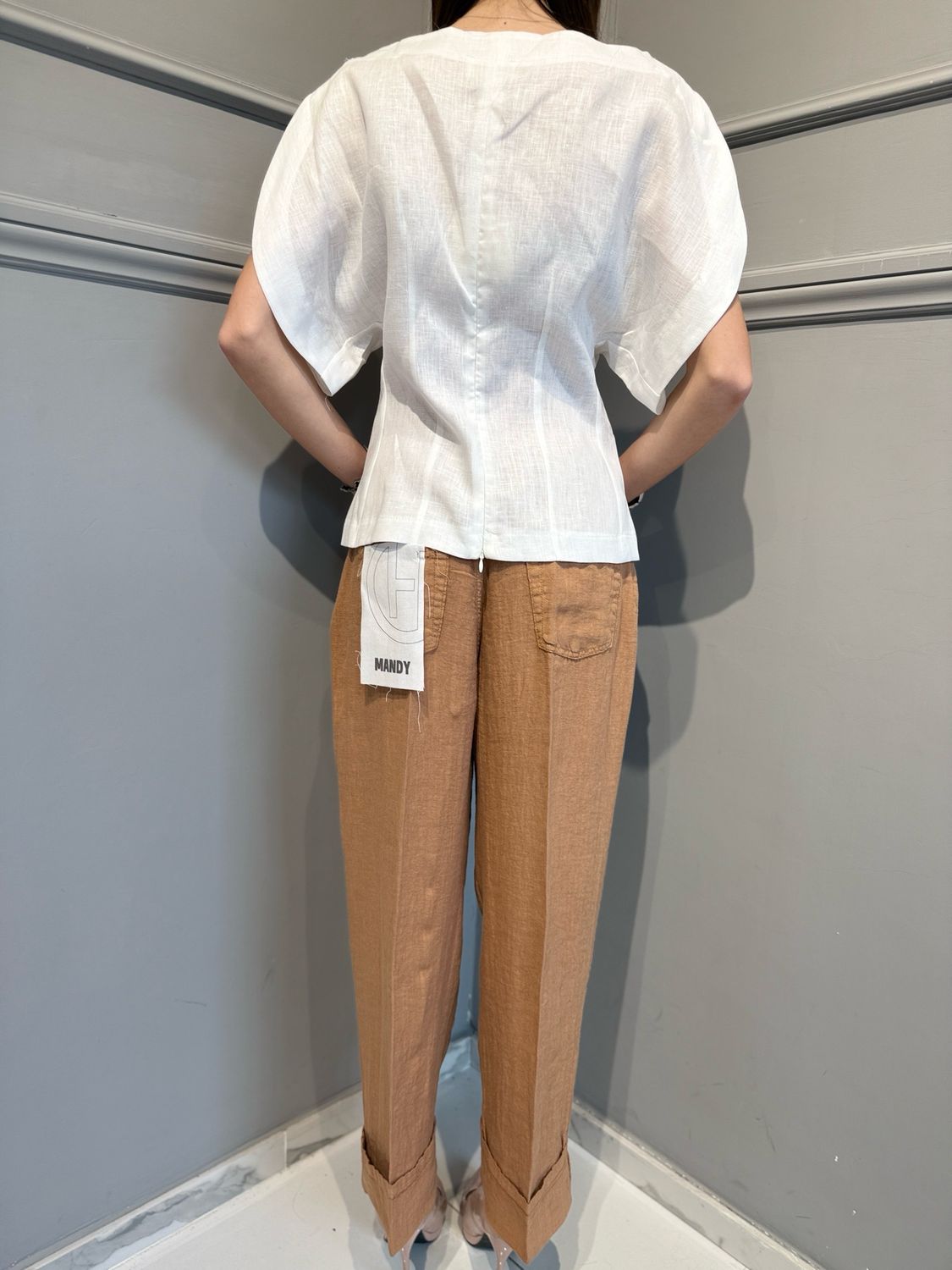 VICOLO - blusa in lino TAB2351 naturale
