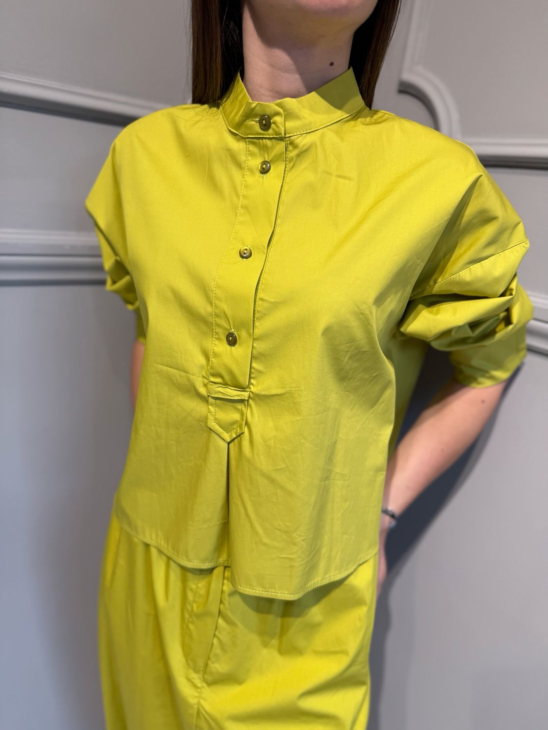 TENSIONE IN - camicia innoopeline di cotone 26C4933 lime