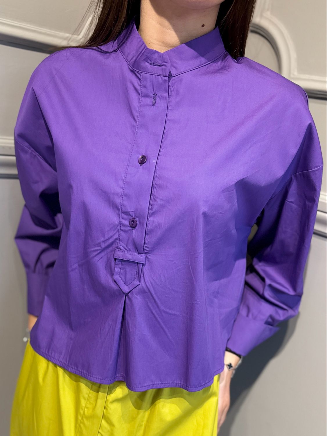 TENSIONE IN - camicia in popeline di cotone 26C4933 viola