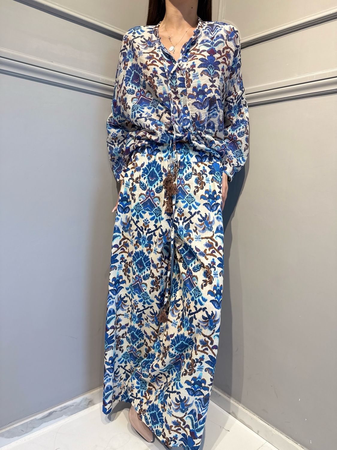 MOTEL - pantalone a palazzo a fantasiq S26PH79