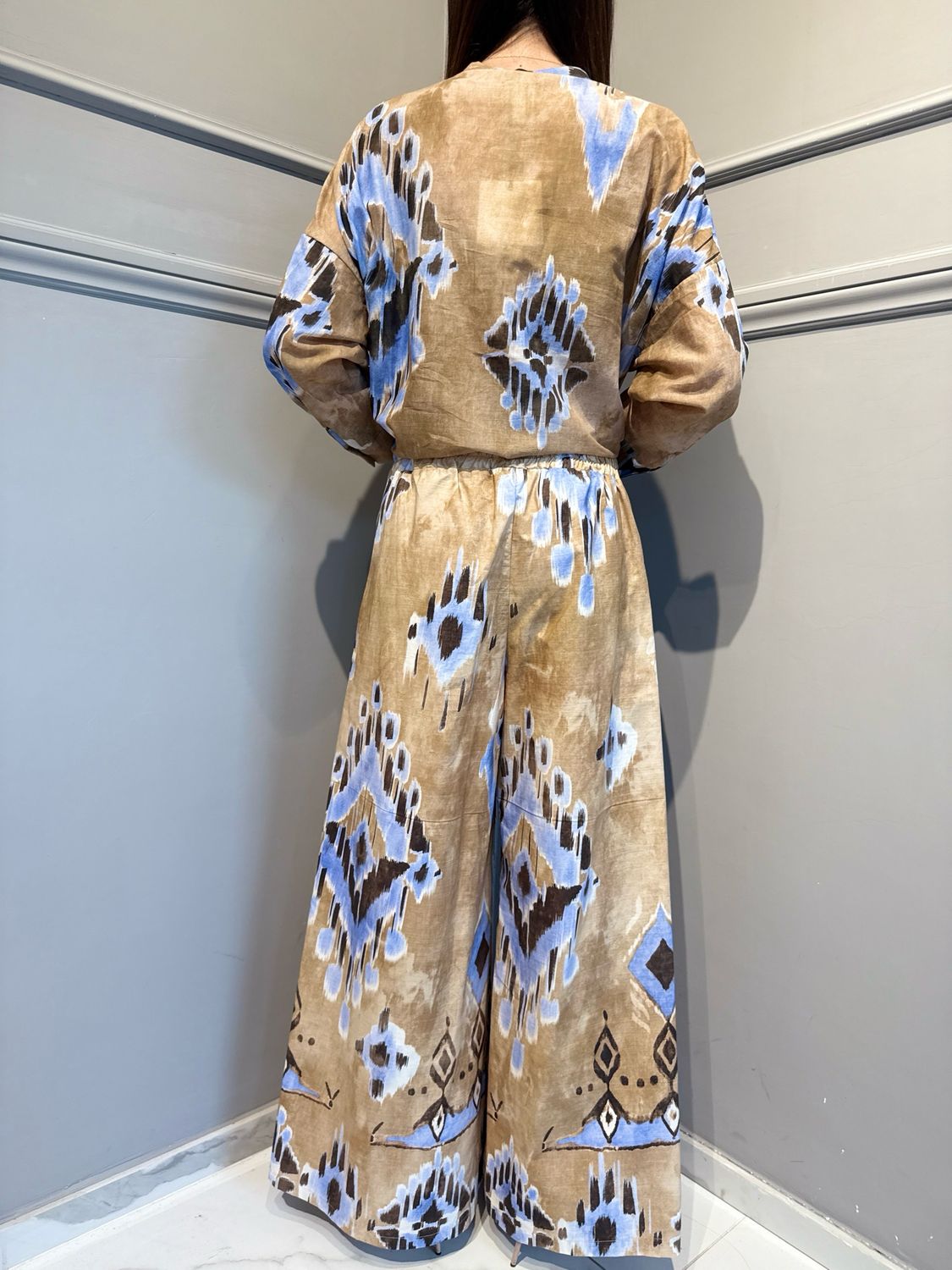 TENSIONE IN - pantalone a palazzo in cotone S26PJ53