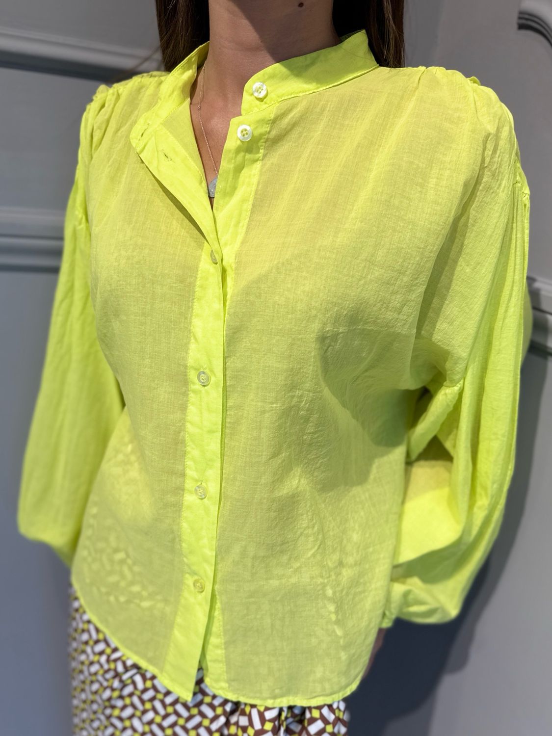 TENSIONE IN - camicia in mussola di cotone PE260313 lime