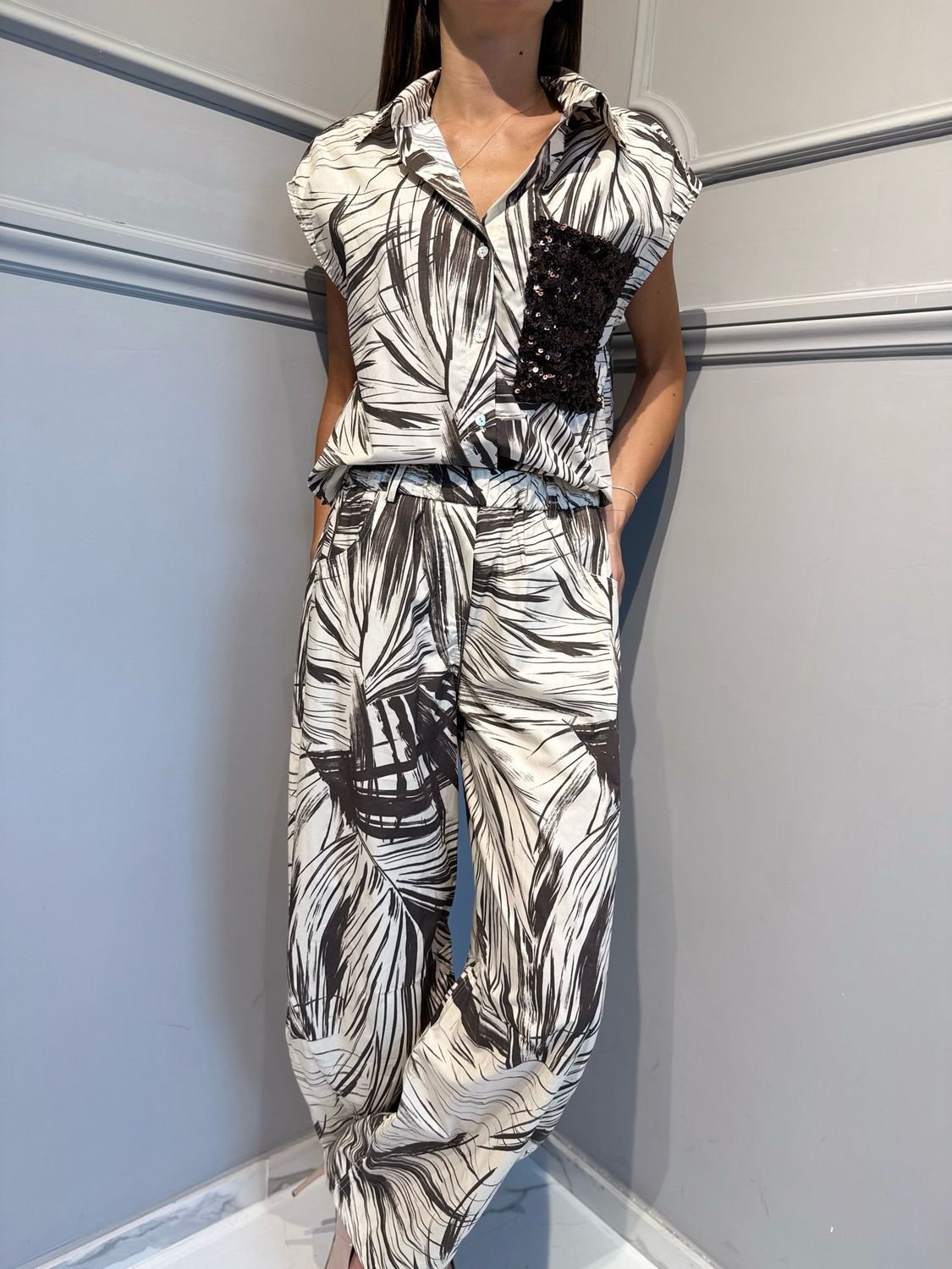 MOTEL - pantalone in cotone Baloon S26PI73 Moro