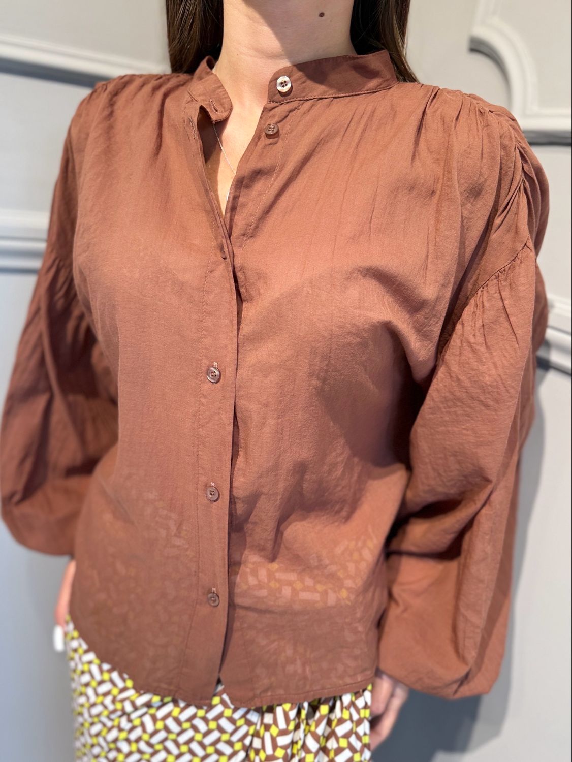 TENSIONE IN - camicia a in mussola di cotone PE260303 Nutella