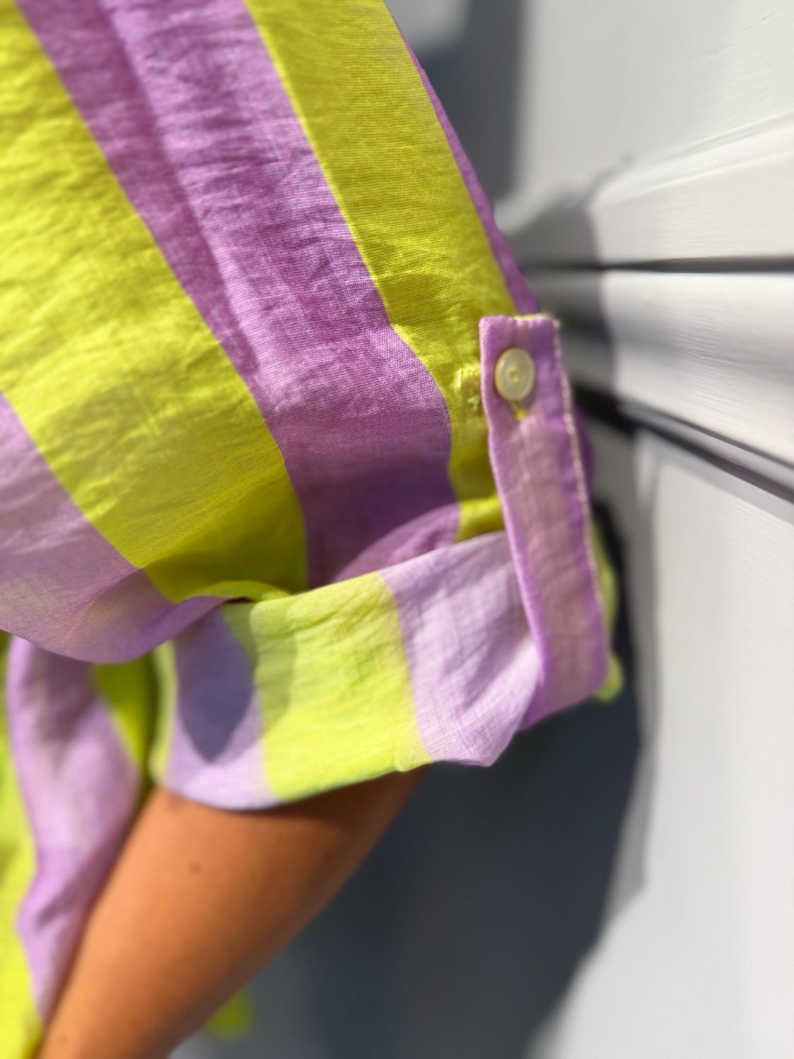 HAVE ONE - camicia eco riga CVS-Q422 lilla/lime