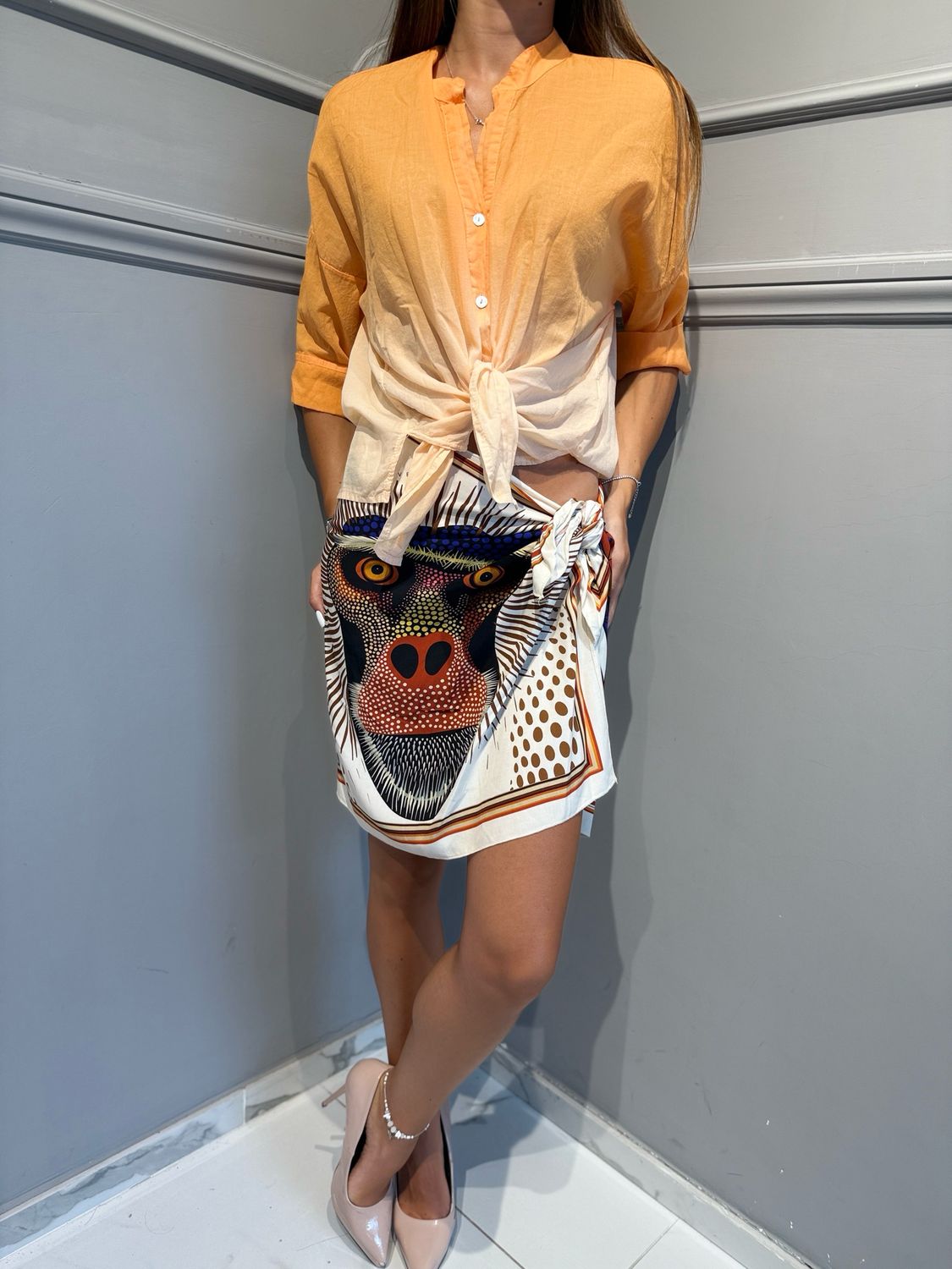 HAVE ONE - camicia sfumata CFL-Q475 salmone