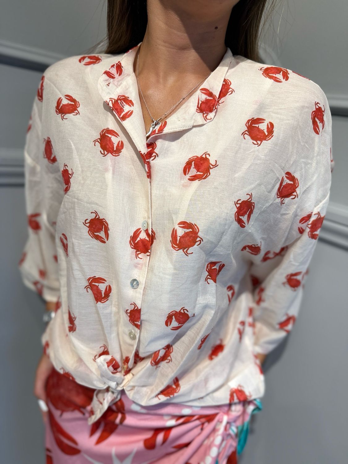 TENSIONE IN - camicia seta granchi 39853