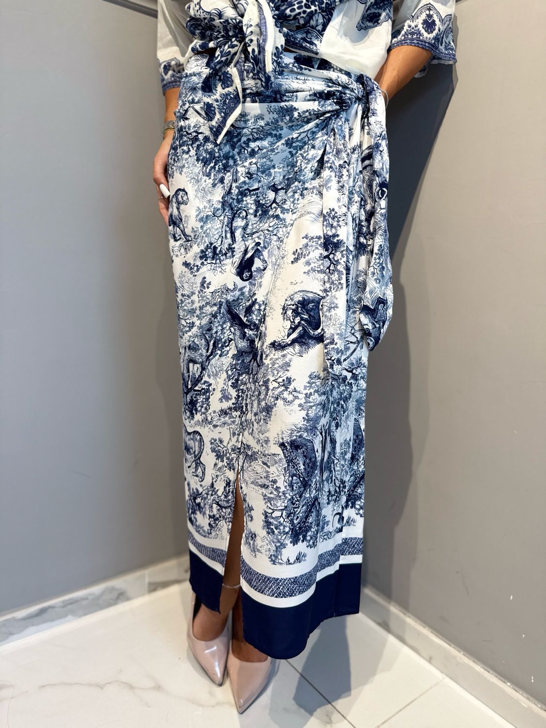 TENSIONE IN - gonna lunga pareo PE260292 blu