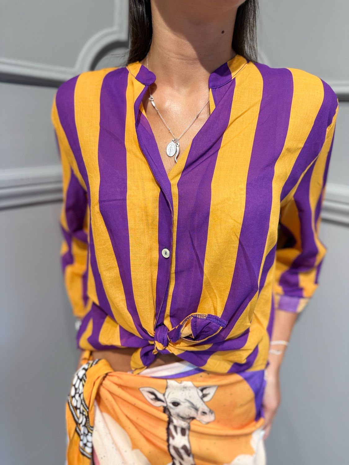 MOTEL - camicia 40081G viola