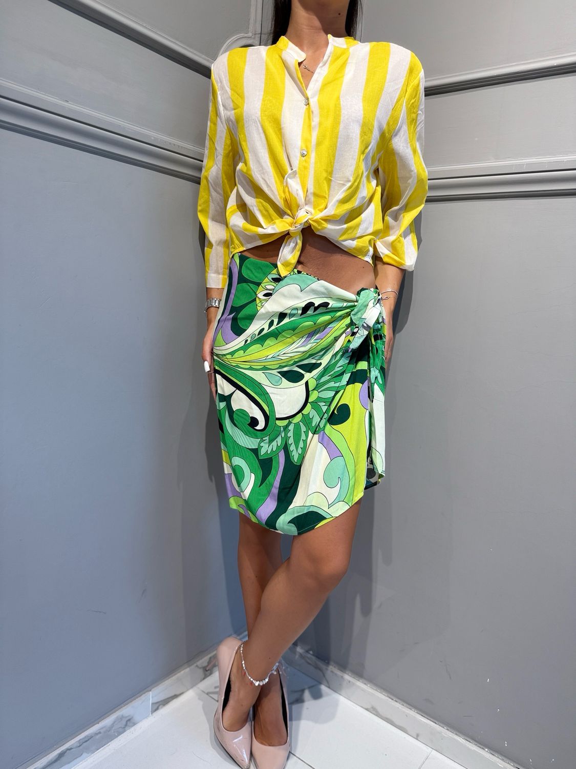 MOTEL - camicia 39914G giallo