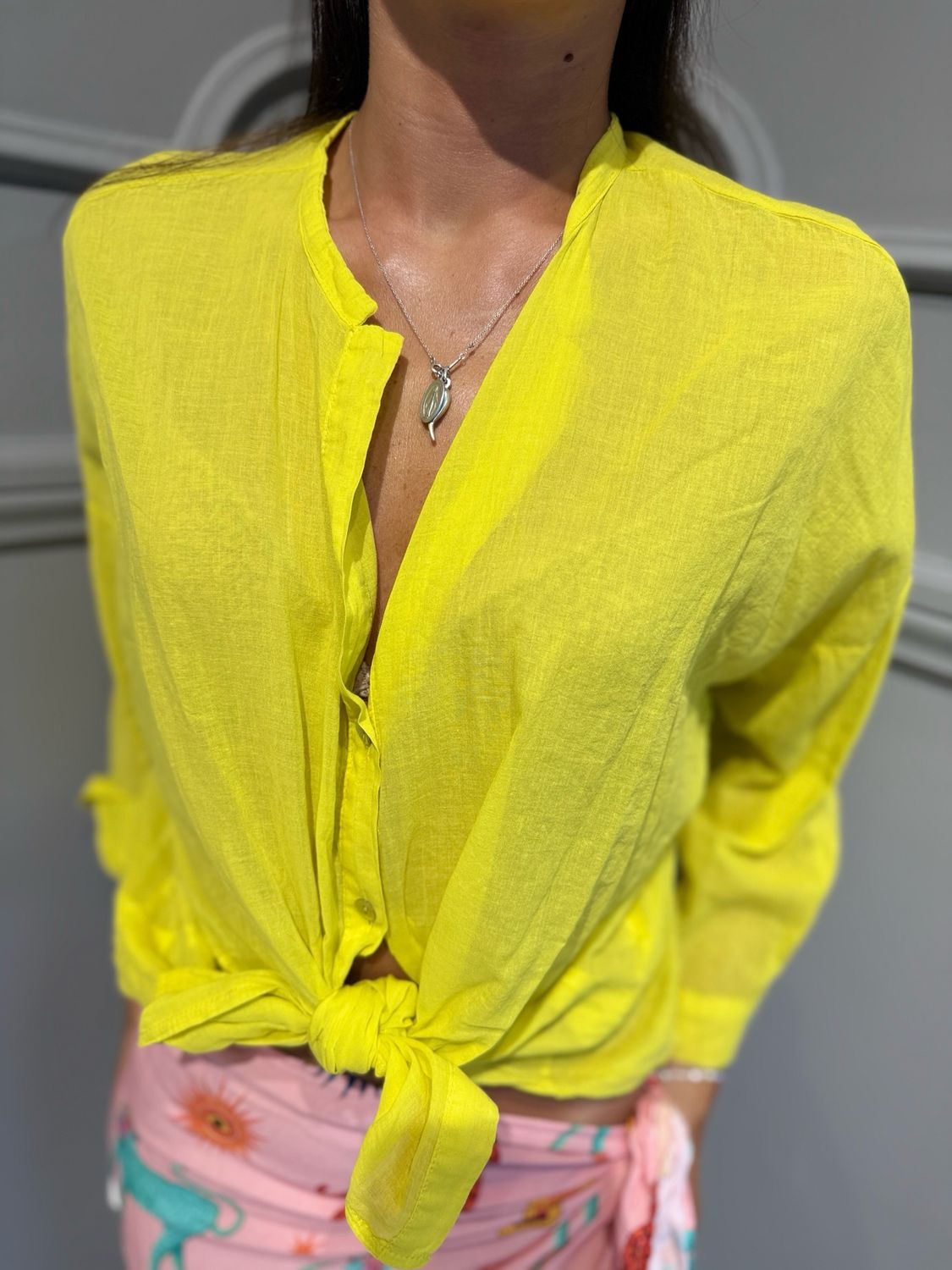 MOTEL - camicia in mussola di cotone S26CM00 avocado