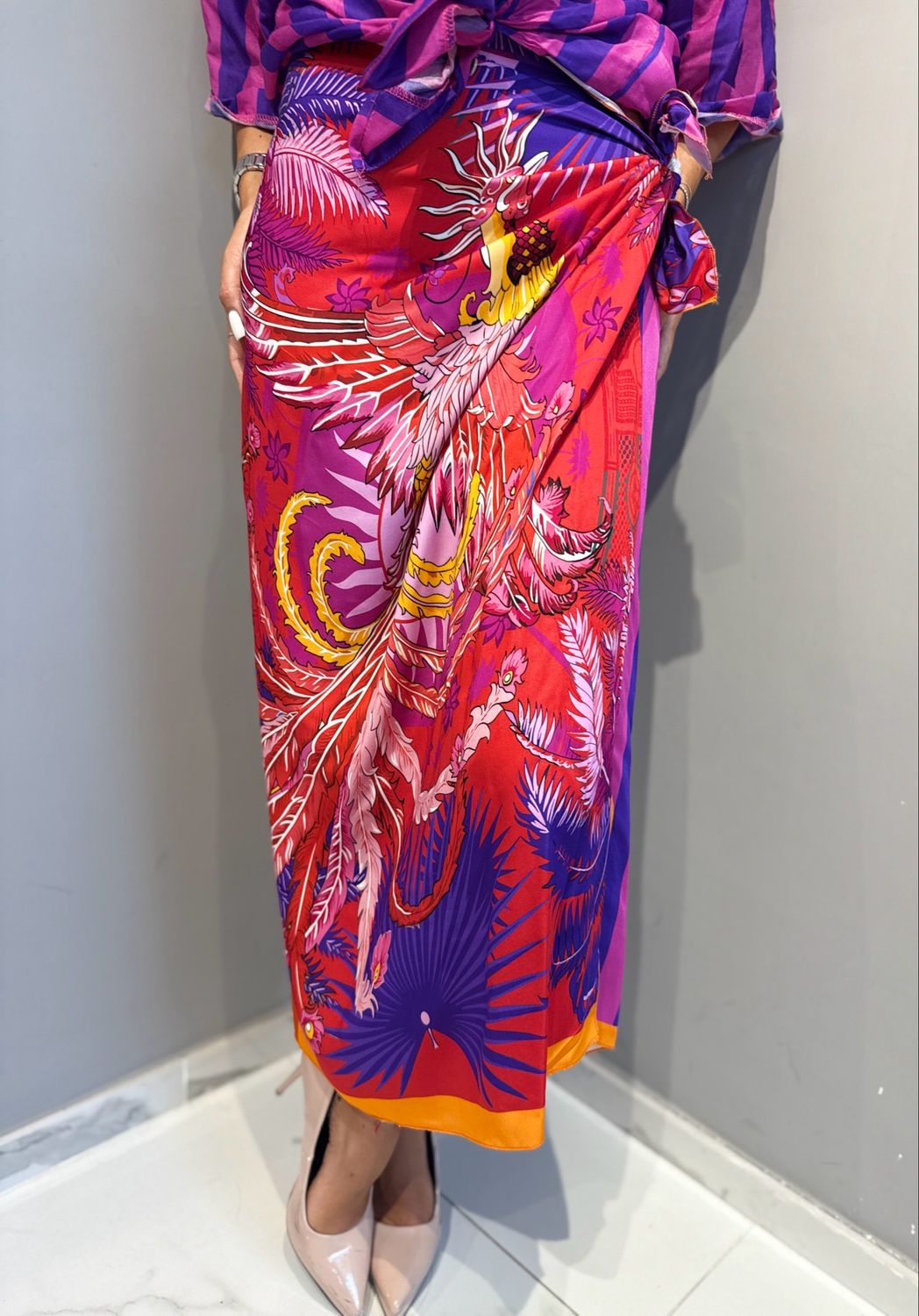 TENSIONE IN - gonna foulard lunga 4076 fenice viola