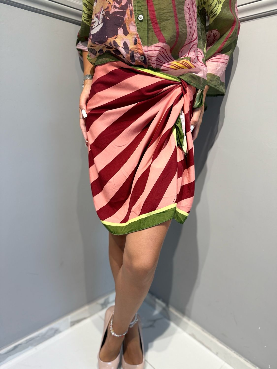 HAVE ONE - gonna foulard corta righe GVS-Q272