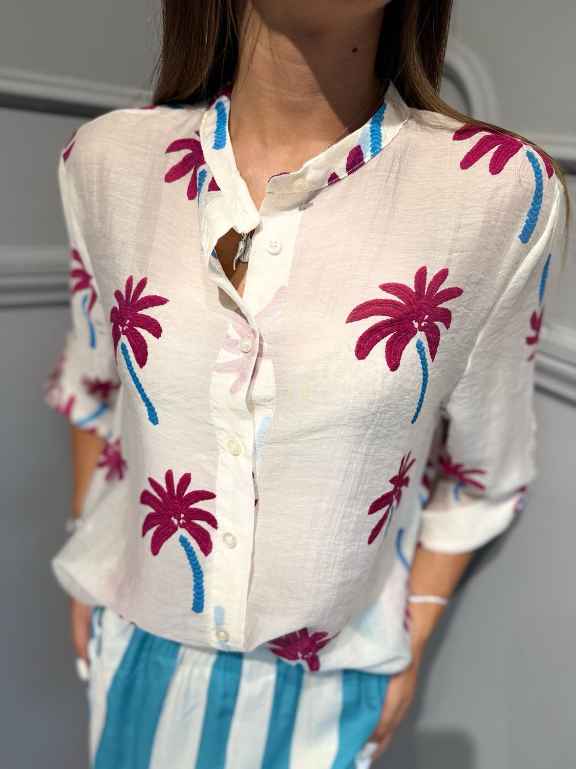 HAVE ONE - camicia palmette CVS-Q445