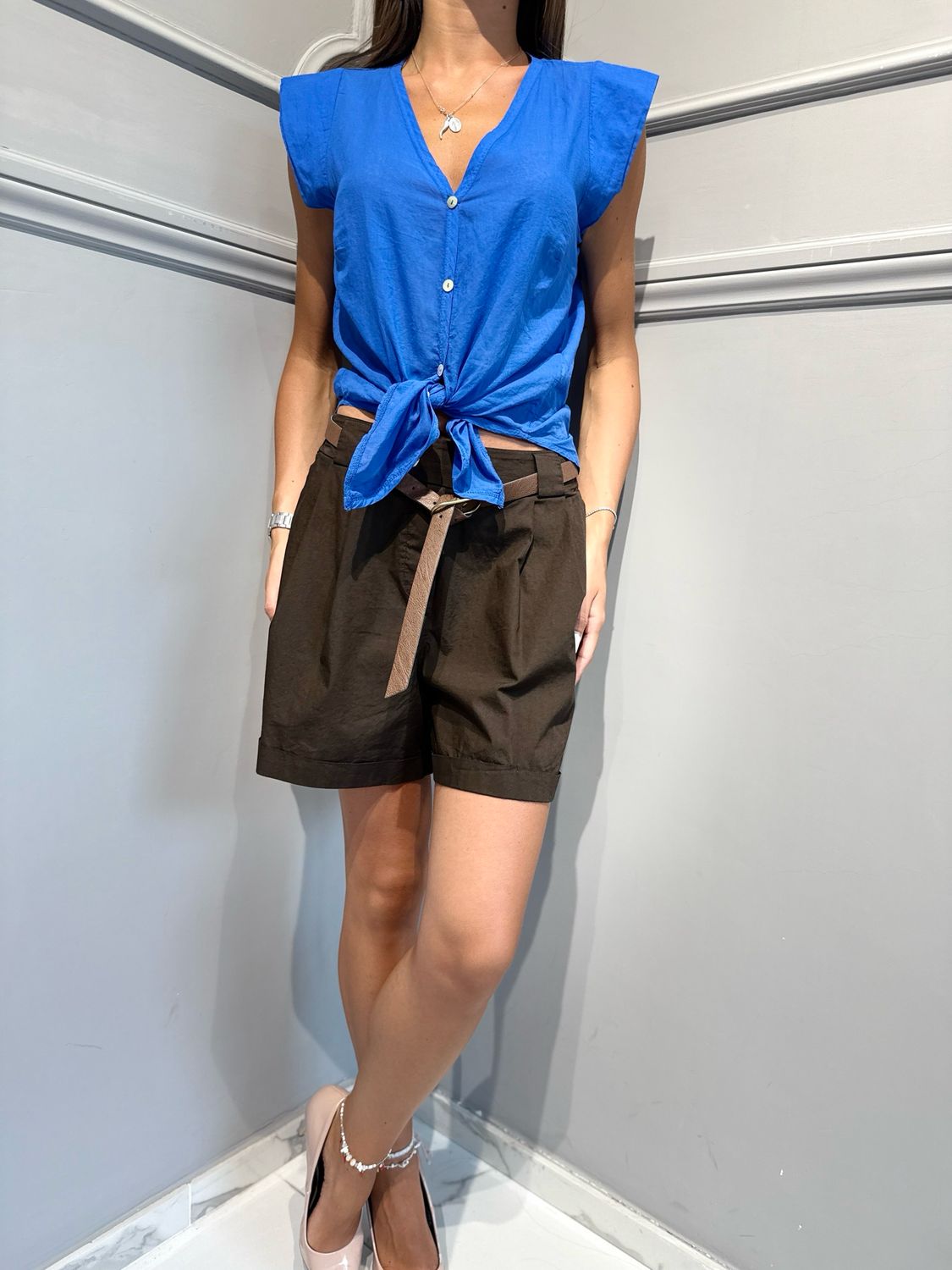 TENSIONE IN - camicia voile H094C35R-PE26 bluette