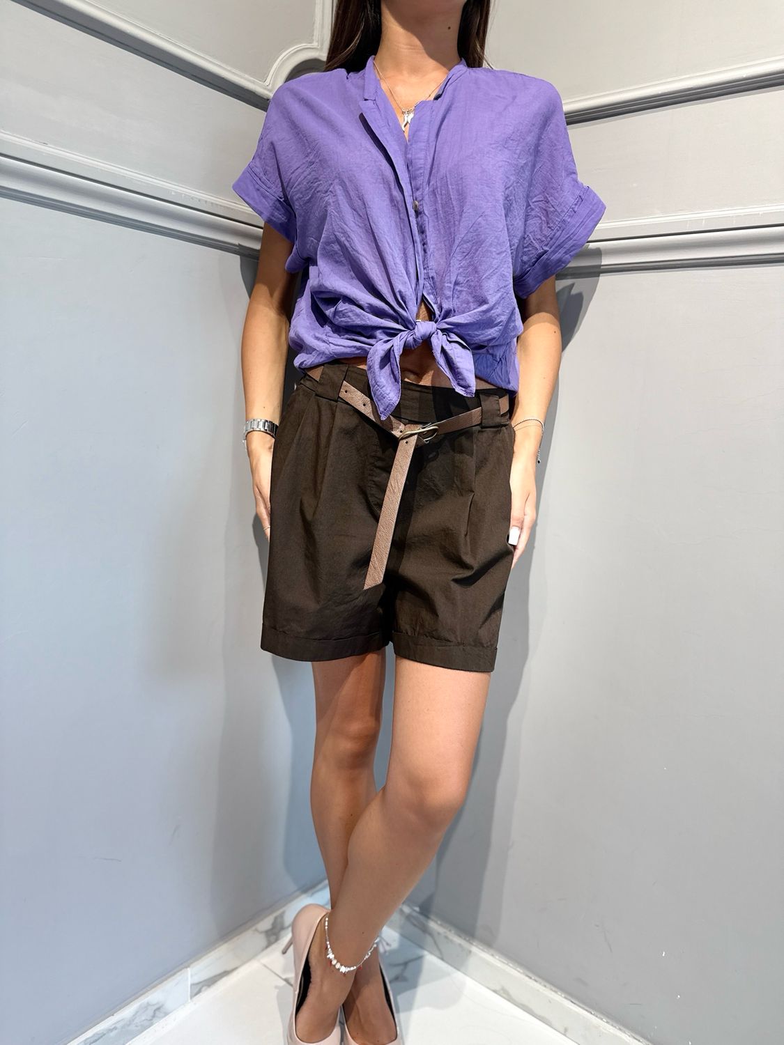 TENSIONE N - camicia S26CL37 viola