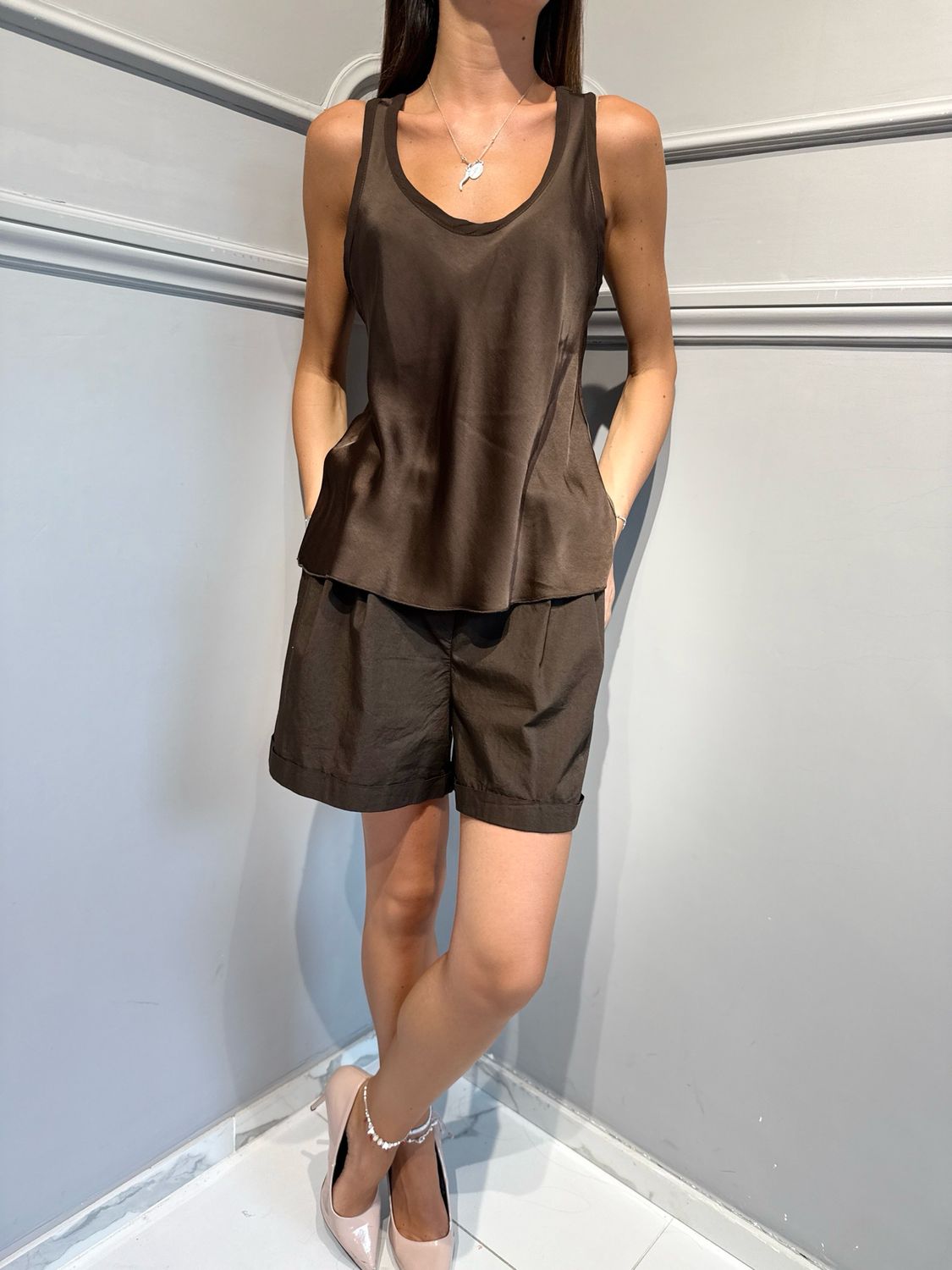 MOTEL - top E653T22R07Q brunette