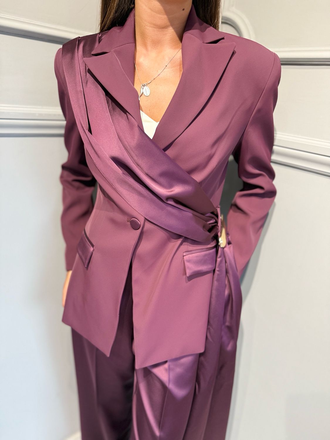 SILENCE LIMITED - tailleur Giacca Vanya SKU: GI5390 + Pantalone Vanya SKU: SLPA052 bordeaux