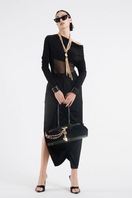 BABYLON - SKUYMF0302 BODY SEMI-TRASPARENTE nero
