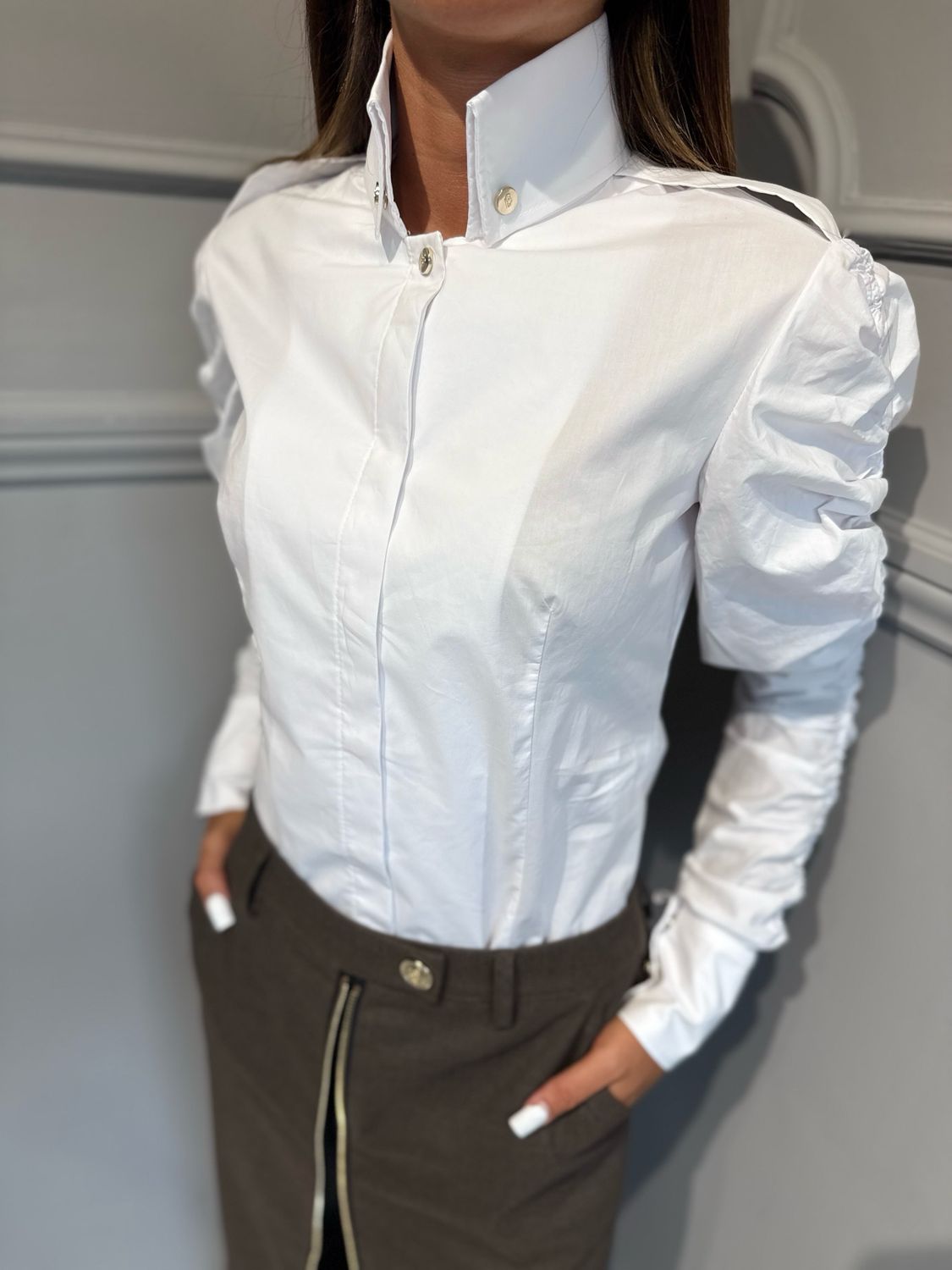 BABYLON - camicia a body YMF0307 bianco