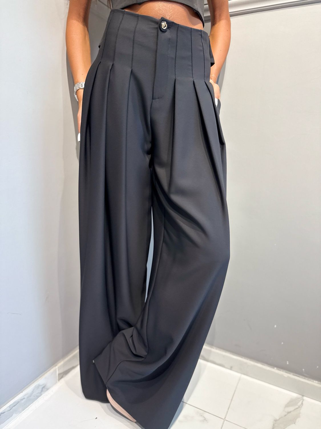 BABYLON - pantalone Y E00084 nero
