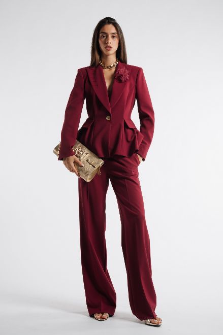BABYLON - SKUYE00090 PANTALONI A GAMBA DRITTA bordeaux